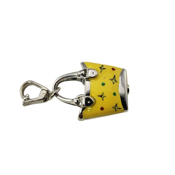 Vintage 18 Karat White Gold and Enamel Handbag Charm #11564 - Picture 2 of 7